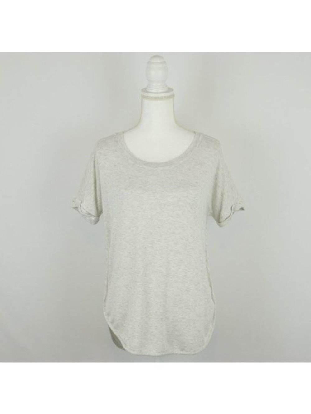 Matty M Women's Small Gray Heather Scoop Neck Short Sleeve Tunic Length Tee